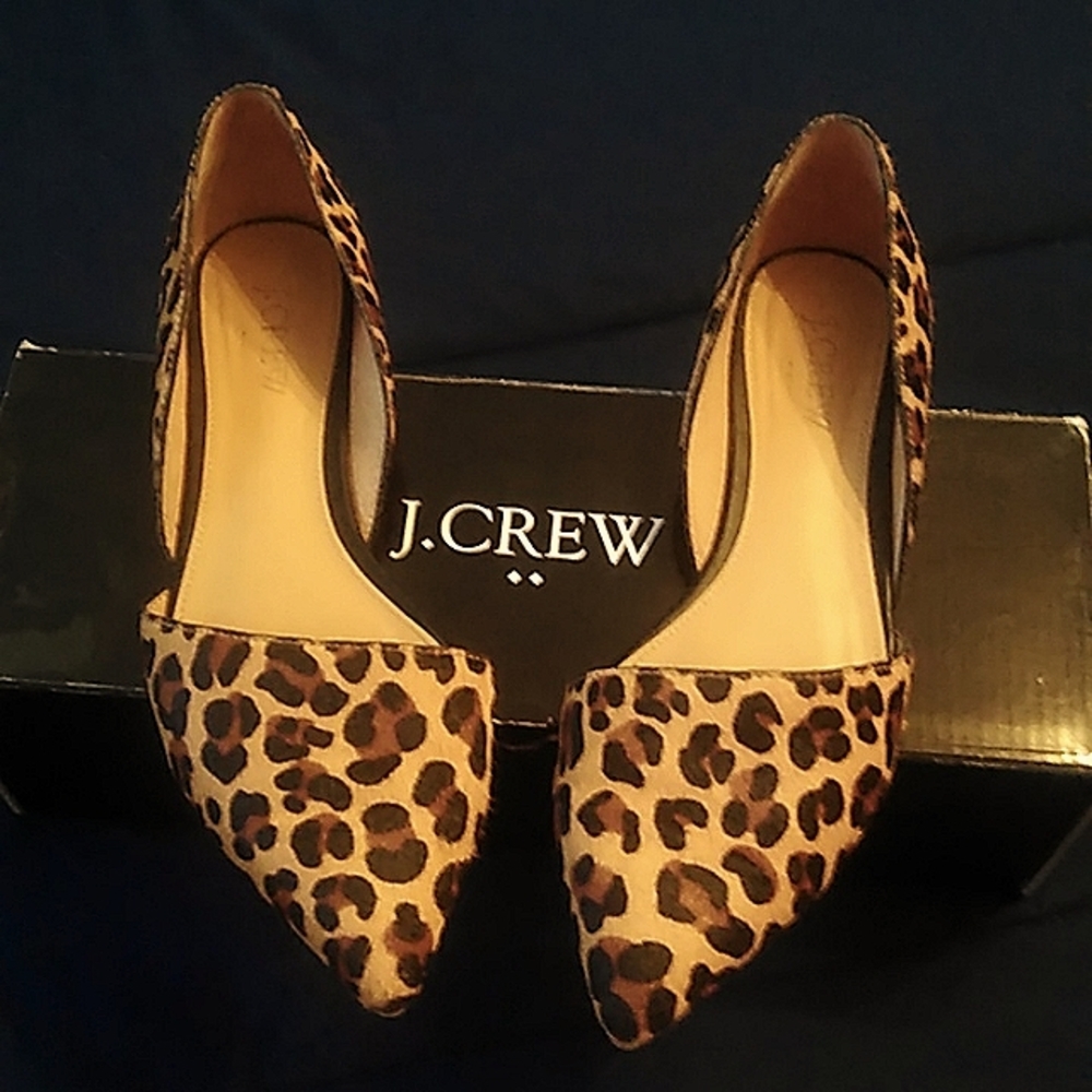 J. Crew calf-hair style d'orsay flats
